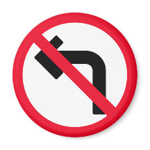 Linkerbocht verboden | Rood cirkelteken | Magneet