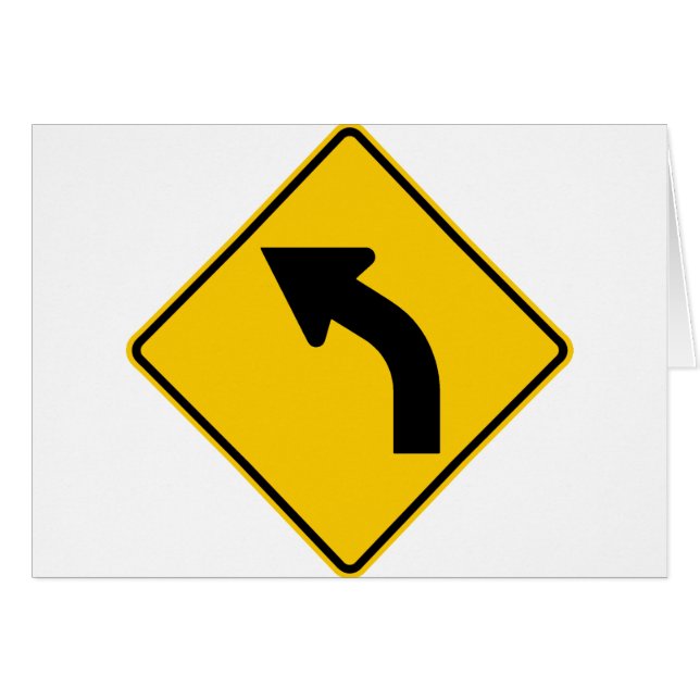 Linkercurve vóór snelwegteken (Voorkant Horizontaal)