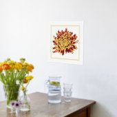 LinkerFolie Accent Red & Gold Mum Print Poster (Laag (Keuken))