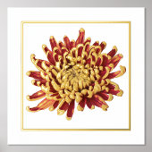 LinkerFolie Accent Red & Gold Mum Print Poster (Voorkant)