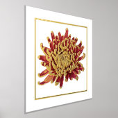 LinkerFolie Accent Red & Gold Mum Print Poster (Laagn)