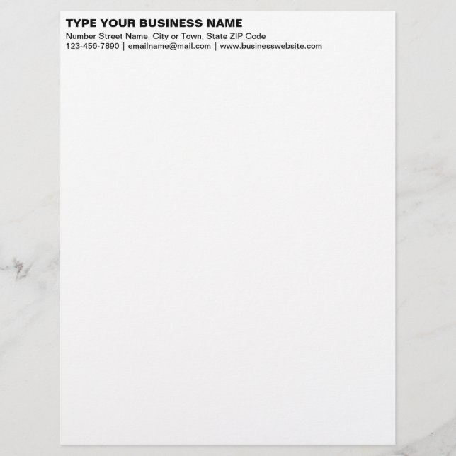 Linkergelijnd zwart vlak Teksten onder kop van Briefhoofd (Voorkant)