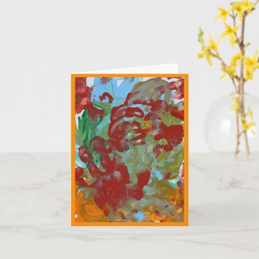 Linkerhand abstract schilderij kaart (Gele Bloem)