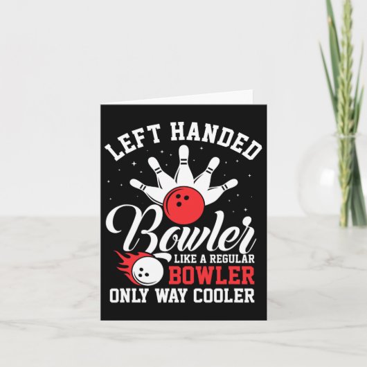 Linkerhand Bowler Cool Bowling Pins Strike Sport Kaart (Voorkant)
