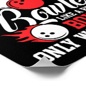 Linkerhand Bowler Cool Bowling Pins Strike Sport Poster (Hoek)