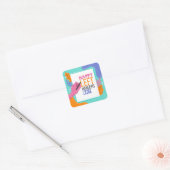 Linkerhand dag vierkante sticker (Envelop)