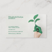 Linkerhand met groen lef-Plant Visitekaartje (Achterkant)