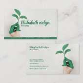 Linkerhand met groen lef-Plant Visitekaartje (Voorkant / Achterkant)