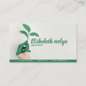 Linkerhand met groen lef-Plant Visitekaartje (Voorkant)
