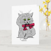 Linkerhand Wiskunde kat gevouwen Wenskaart Kaart (Gele Bloem)