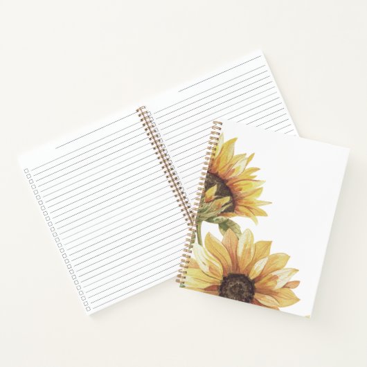 Linkerhandbediende zonnebloemmonogram naar-do lijs notitieboek (Binnen)