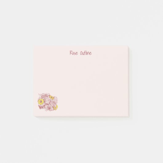 Linkerhoek Terra Cotta met overzicht Bouquet Custo Post-it® Notes (Voorkant)