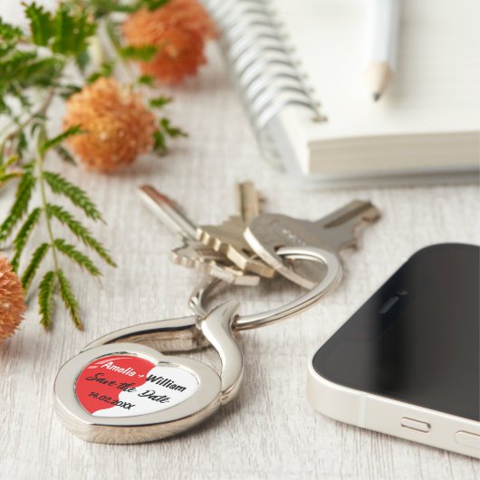 Linkerkant "Save the Date", gekoppeld Sleutelhanger (Zijkant)