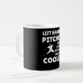 Linkerpitcher cadeau met links | Lefty Pitcher Bas Koffiemok (Voorkant links)