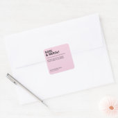 Linkerrand Tekst roze sojasekanaallabels Vierkante Sticker (Envelop)