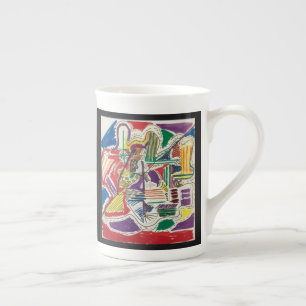 Linkerrechterhand Eenvoudig Abstract Bone China Mo Porselein Kop