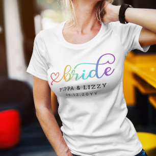 Linkerregenboogbruid LGBT Weddenschap T-shirt
