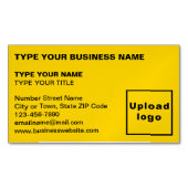 Linkeruitgelijnd Geel Magnetisch Visitekaartje (Voorkant)