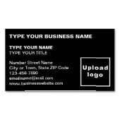 Linkeruitgelijnd zwart magnetisch Visitekaartje (Voorkant)