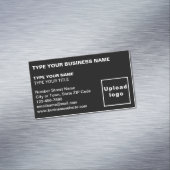 Linkeruitgelijnd zwart magnetisch Visitekaartje (Voorbeeld)