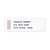 Linkeruitgelijnde Striped Return-adreslabels Etiket (Voorkant)