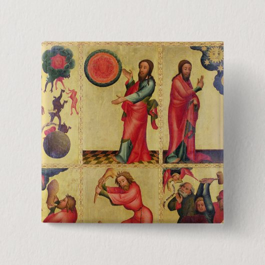 Linkervleugel van het hoge altaar van St. Peter's Vierkante Button 5,1 Cm (Voorkant)