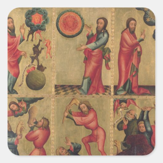 Linkervleugel van het hoge altaar van St. Peter's Vierkante Sticker (Voorkant)