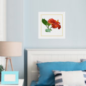 Linkerzijde Folie Accent Red Hibiscus Flower Print (Insitu (Slaapkamer))