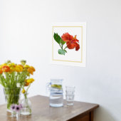 Linkerzijde Folie Accent Red Hibiscus Flower Print (Laag (Keuken))