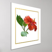 Linkerzijde Folie Accent Red Hibiscus Flower Print (Laagn)