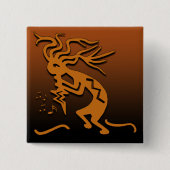 Linkerzijde Kokopelli Musician en MerryMaker Vierkante Button 5,1 Cm (Voorkant)