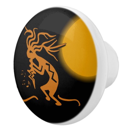 Linkerzijde Kokopelli Musician Keramische Knop (Rechts)