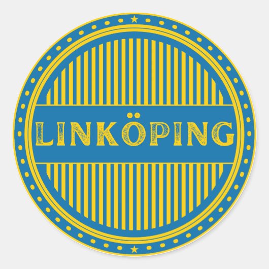 Linköping City Pride Emblem – Swedish Identity Ronde Sticker (Voorkant)