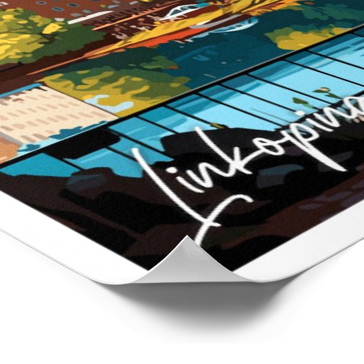 Linkoping Zweden Reizen  Illustratie Poster (Hoek)