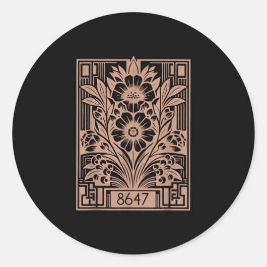 Links, 86 47 Anti Trump, Floral Feminist Ronde Sticker (Voorkant)