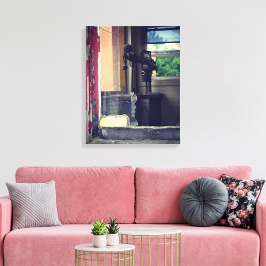 Links achter canvas afdruk (Insitu (Woonkamer))