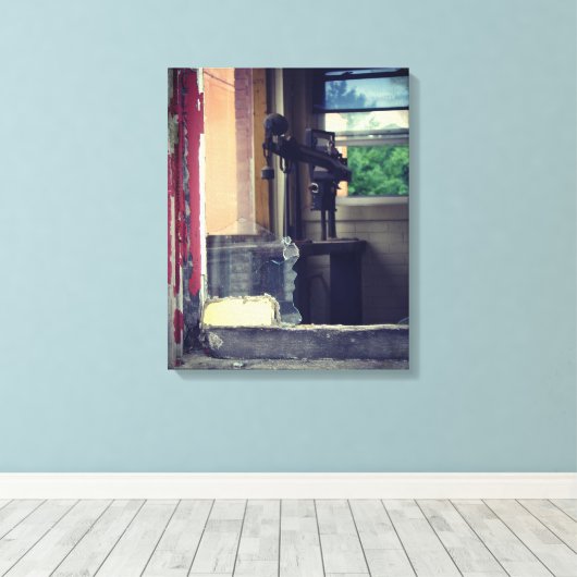 Links achter canvas afdruk (Insitu (Houten vloer))