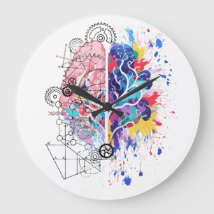 Links Brein vs Rechts Brein Creatief Kunstwerk Grote Klok