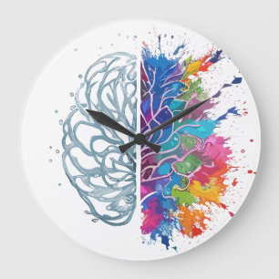 Links Brein vs Rechts Brein Creatief Kunstwerk Grote Klok