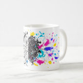 Links Brein vs Rechts Brein Creatief Kunstwerk Koffiemok (Voorkant rechts)