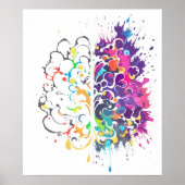 Links Brein vs Rechts Brein Creatief Kunstwerk Poster (Voorkant)
