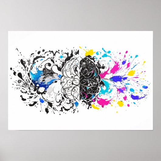 Links Brein vs Rechts Brein Creatief Kunstwerk Poster (Voorkant)