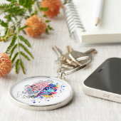 Links Brein vs Rechts Brein Creatief Kunstwerk Sleutelhanger (Zijkant)