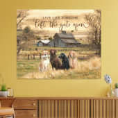 Links De Poort Open Canvas Boerderij Wandkunst Afdruk (Insitu (Woonkamer))