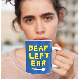 Links doofheid doof één gehoor koffiemok