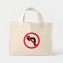 Links Draai Verboden Teken | Kleine Canvas tas