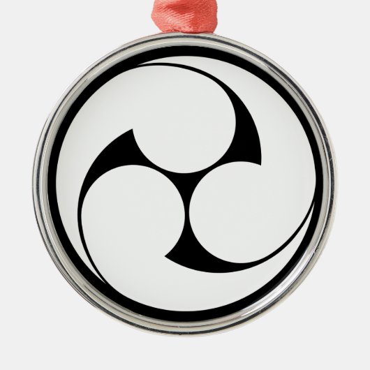 Links drie komma metalen ornament (Voorkant)