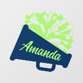 Links geplaatste Cheerleading Achterruitsticker Raamsticker (Vel)