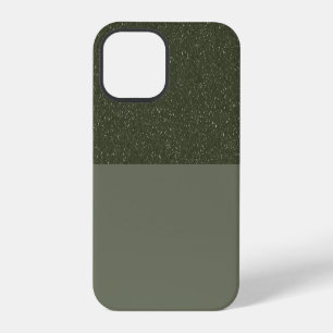Links gespikkelde mosgroene gespleten iPhone 12 Pr Pro Hoesje