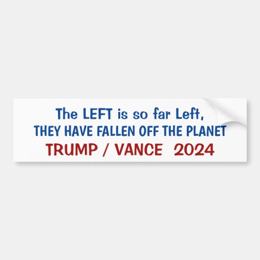 Links is van de planeet gevallen. bumpersticker (Voorkant)